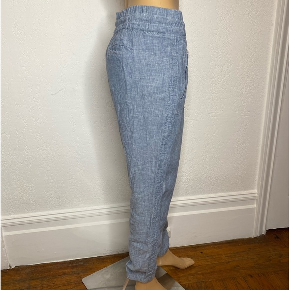 Athleta Retreat Chambray Blue Linen Joggers (fits like L/12) - Picture 6 of 12
